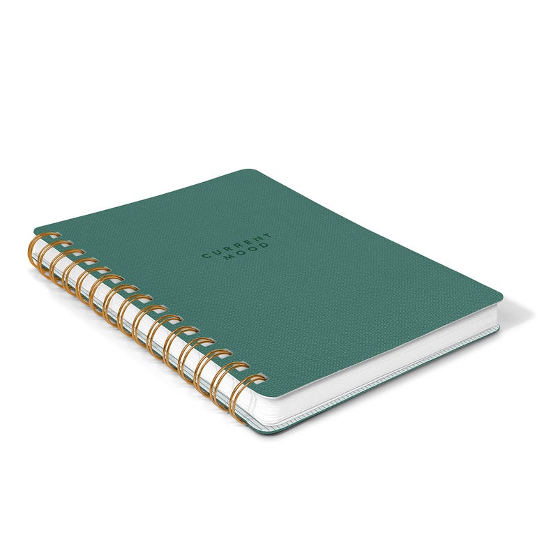 Studio Oh! Spiral Notebook 5.75" x 8.75", Daily Planner for Work or School, Journal Notepad for Writing, 208 Page Lined Paper, 100 GSM Paper Weight, Includes Storage Pocket, Current Mood Hunter Green - Image 2